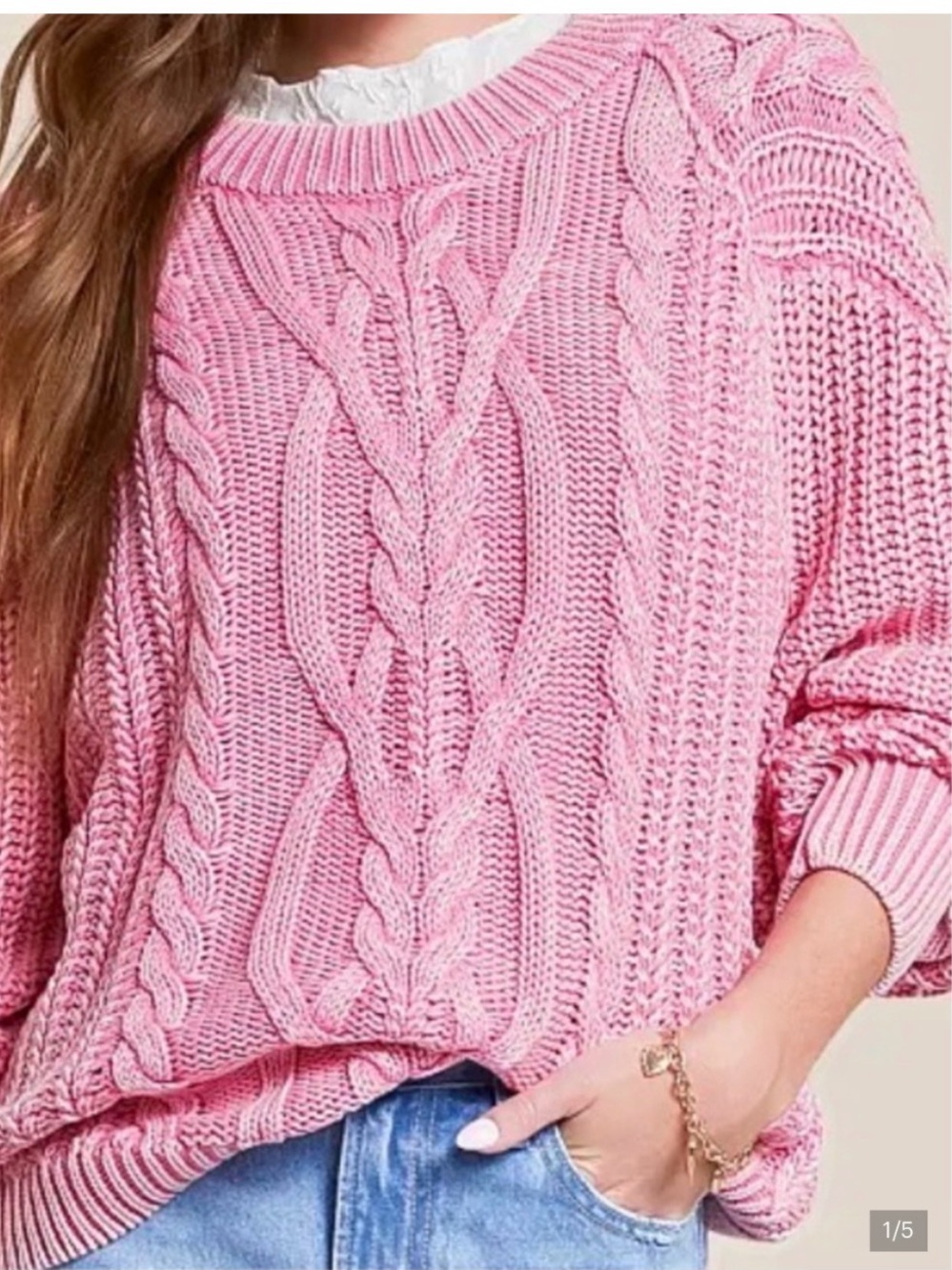 Free People Frankie Chunky Cable Knit sweater XL NWT